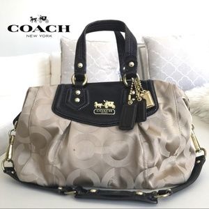 Coach Black and Cream Satchel